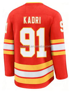 Costuras de la Mejor Calidad # 10 Jonathan Huberdeau # 11 Mikael Backlund # Camiseta de hockey sobre hielo personalizable 91 Nazem Kadri - Product Image 4