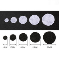 Noir blanc auto-adhésif 10mm/15mm/20mm/25mm/30mm crochet rond découpé cercle pièces Injection crochet et boucle points