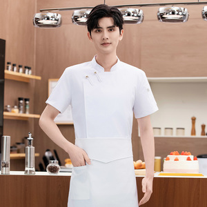 ชุดเครื่องแบบทำงานสำหรับเชฟทำอาหารโรงแรมชุดคลุมทั้งตัวสำหรับผู้ชายและผู้หญิง - Product Image 2