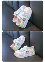 Baskets pour Enfants Filles de Haute Qualité, Mignons Motifs de Dessins Animés, Chaussures de Sport et Décontractées à Semelle Plate en Cuir