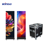 Écran LED publicitaire portable sur pied, affiche LED P1.2 P1.5 P1.8, mur LED vertical, affiche LED intérieure Wifi, écran d'affichage LED
