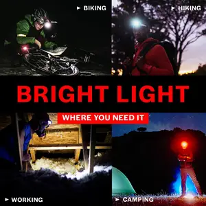 Großhandel Rot Sicherheits licht Beste Scheinwerfer, Laufen Camping Wasserdichte Scheinwerfer 6 Modi Pivot able Head LED Scheinwerfer Taschenlampe