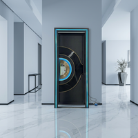 Portes vitrées commerciales extérieures doubles en acier inoxydable, battantes, modernes, insonorisées, pour hôtels, centres commerciaux et halls.