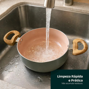 Juego de Ollas y Sartenes de Cerámica Moderna con Revestimiento de Mármol, Tapas de Vidrio, Asas de Baquelita, Antiadherente, 6 Piezas, de Aluminio, Compatible con Inducción - Product Image 3