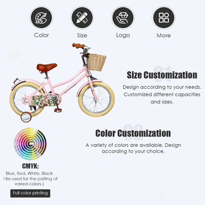 Bicicleta Infantil en Stock de Fábrica, 14, 16, 18 Pulgadas, para Niños y Niñas de 4 a 12 Años, con Frenos V Ajustables, Ruedas de Entrenamiento y Canasta - Product Image 2