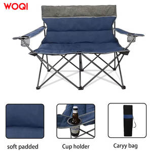 Chaise pliante de camping Woqi Outdoor, bleu marine, structure en aluminium, tissu Oxford, capacité 300 lbs, portable, avec porte-gobelet - Product Image 4