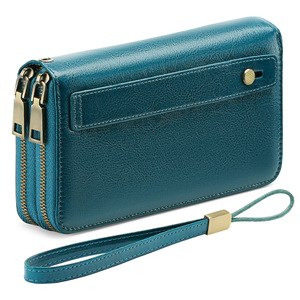 <span class=keywords><strong>Portefeuille</strong></span> minimaliste pour femme en cuir PU avec dragonne, porte-cartes double couche - Product Image 4