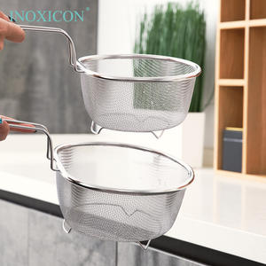 छोटे स्टेनलेस स्टील का जाल कोलैंडर स्टनर टोकरी ठीक जाल डिशवॉशर सुरक्षित खाद्य ग्रेड मल्टीफंक्शन - Product Image 3