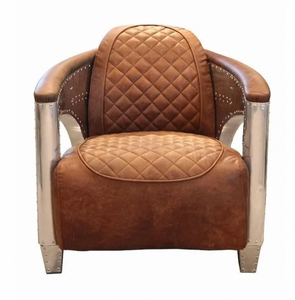 Sillón de Piloto Industrial de Cuero, Tapicería Premium, Diseño Ergonómico y Atemporal, Ideal para Sala de Estar Moderna - Product Image 3