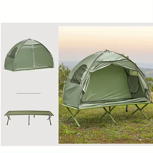 Lit de camp pliable léger pour l'extérieur, tente de camping à poteaux <span class=keywords><strong>en</strong></span> aluminium, double couche, hors sol, pour la pêche - Product Image 6