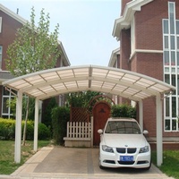 Nouveau design moderne acier métal polycarbonate aluminium double auvent abri d'auto de garage à vendre