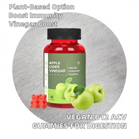 Complément alimentaire en gommes au vinaigre de cidre de pomme, multivitamines végétaliennes B12, marque privée OEM, pour adultes, soutien digestif et immunitaire