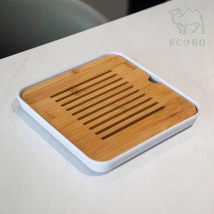 Bandeja de bambú para drenaje de cocina y baño, bandeja de servicio para mesa Kongfu, bandeja de almacenamiento de agua para té - Product Image 2