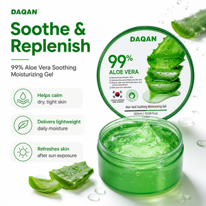 Gel Hidratante y Calmante de <span class=keywords><strong>Aloe</strong></span> <span class=keywords><strong>Vera</strong></span> al 99% al por Mayor, 300 ml, Gel Refrescante e Hidratante para Rostro y Cuerpo, Cuidado Post-Solar - Product Image 3