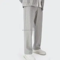 Pantalones de chándal informales para hombre, con logotipo personalizado, cintura elástica, holgados, lisos, de pierna recta