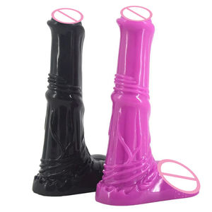Faak-pene artificial de 5,3 cm <span class=keywords><strong>con</strong></span> tapón anal, pene grande de animal, juguete sexual de pvc, consolador equino de caballo de 10 pulgadas - Product Image 3