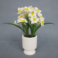 Fleurs artificielles de narcisse de 36 cm de haut, bonsaï d'intérieur, plante de narcisse artificielle