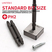 LJ-89 10 embouts de tournevis cruciformes double extrémité 65 mm, sablés, en acier S2 PH2, petite pointe, tige hexagonale, étui plastique, DIY OEM