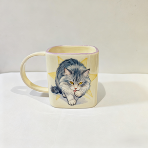 Taza de Café de Porcelana Pintada a Mano Personalizada - Diseño de Gato del Bosque Noruego - Product Image 4