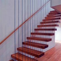 DAIYA 304 S.s grenier escalier rétractable en acier inoxydable intérieur appartement moderne bois massif/chêne/verre trempé laminé/métal