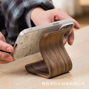 Portable wooden phone <b>stand</b>, lazy holder, simple <b>desktop</b> creative TV viewing support for phone holder - Product Image 4