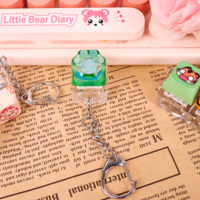 Porte-clés LED personnalisé amovible et connectable librement, en acrylique, motif patte de chat de dessin animé, boutons clicker anti-stress, étanche