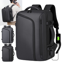 Sac à dos de voyage professionnel léger, extensible et imperméable avec port de charge USB pour les trajets quotidiens et le transport d'ordinateur portable