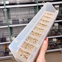 Mangeoire longue suspendue pour oiseaux, pour l'intérieur de la cage, accessoire pour cage à oiseaux (perroquet, canari, pinson, stérelle), bol d'alimentation pour oiseaux de compagnie