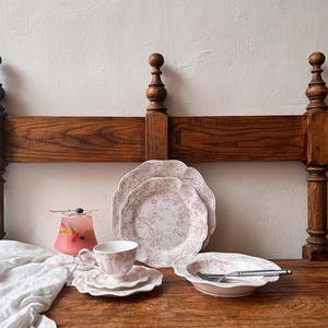 Wholesale French Vintage Pink Floral Ceramic Coffee Cup with Saucer <b>Set</b> Afternoon <b>Tea</b> Cup - Product Image 2
