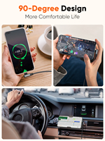Câble USB C vers USB C à angle droit de 90 degrés, 100W 5A 3A, charge rapide, nylon tressé, type C pour jeux, téléphone, ordinateur portable