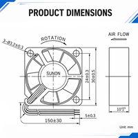 Ventilateur de refroidissement pour onduleur Sunon DC 12V AC EC 24V 3cm 3010 30X30X10MM à double roulement à billes 4 fils PWM MC30101V1-D01U-S99 OEM ODM