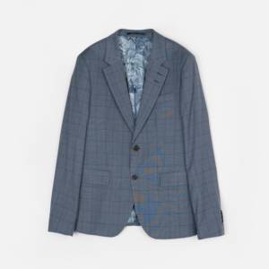 Traje a <span class=keywords><strong>Cuadros</strong></span> Azul Entallado de Alta Calidad para Hombre, 2 Piezas, <span class=keywords><strong>Blazer</strong></span> y Pantalones a Medida, para Negocios y Eventos - Product Image 1