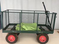 Chariot à main hydraulique OEM personnalisable pour le jardin et le travail agricole avec structure en maille à quatre roues