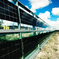 Panneau solaire BIPV transparent 200W PERC tout noir, boîtier de jonction IP67, garantie 10 ans pour l'intégration dans les bâtiments résidentiels
