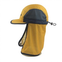 Gorra Deportiva de Secado Rápido de Alta Calidad, Color Amarillo y Negro, con Logotipo Personalizado, Ligera, para Correr al Aire Libre, con Solapa para el Cuello