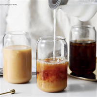 Offre Spéciale fait à la main clair 16oz personnalisé Soda verrerie lced verre tasse à café boisson verre peut tasses pour la maison et le bar