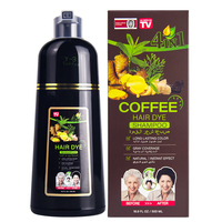 Shampoo colorant capillaire noir instantané à base de plantes naturelles et biologiques, marque privée OEM, 3 en 1, 500 ml