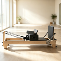 Reformer Pilates de Qualité Supérieure en Bois d'Érable pour Yoga, Entraînement de la Force du Core et Musculation – Idéal pour Salles de Sport et Studios – Équipement de Pilates
