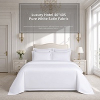 Ensemble de literie de luxe pour hôtel 5 étoiles, 6 pièces, simple, 40S, 100% coton satiné, blanc uni, 200TC, haute densité
