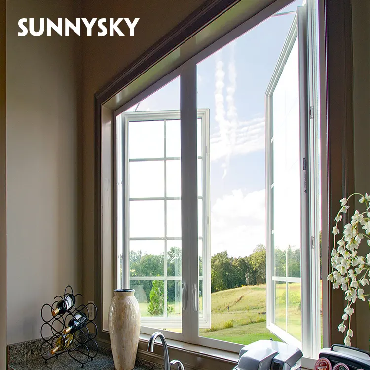 Sunnysky หน้าต่างบานเลื่อนกระจกสีบรอนซ์ทำจากอลูมิเนียม,ทำจากอลูมิเนียมอัลลอยด์แนวนอนปรับได้ตามต้องการ