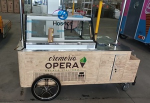 Dondurucu ekranlı açık hava etkinliği dondurma arabası | Gölgelik ile Gelato servis arabası - Product Image 2