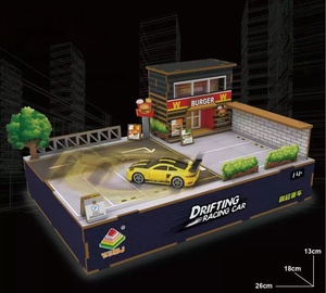 ร้านเต้าหู้ฟูจิวาระ ขนาด 1/64 พร้อมแผ่นไม้หมุนได้ ไฟ LED ประกอบเองได้ ฉากจอดรถ (16.5x16.5x18 ซม.) - Product Image 4