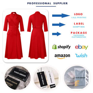 D605 personnalisé carrière robes décontracté femmes élégant Double boutonnage 3/4 quart costume col bureau dame robe automne robes africaines - Product Image 3