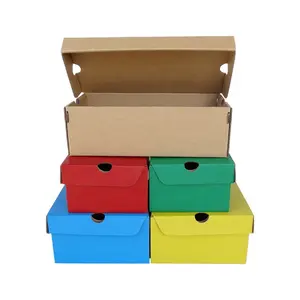 Wholesale Custom Recyclable Kraft Corrugated Cardboard Carton Paper Boxes for Shoe Packing