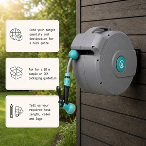 Avvolgitubo da Giardino a Parete Retrattile Automatico da 20m con Staffa Girevole a 180 Gradi, <span class=keywords><strong>Tubo</strong></span> in PVC a 3 Strati da 1/2 Pollice <span class=keywords><strong>per</strong></span> Irrigazione del Giardino - Product Image 3