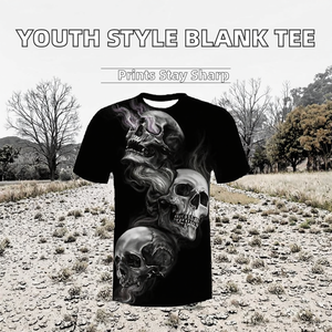T-shirt à manches courtes et col rond pour homme, 100 % polyester peigné, écologique, design vierge pour impression style jeune - Product Image 2