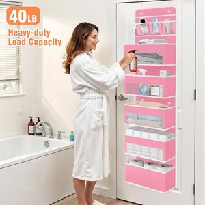 Over The Door Organizer 6 Tier Hanging <b>Storage</b> With 5 Large Pockets And 3 Pvc Pockets For Bedroom Bathroom Nursery - Product Image 5