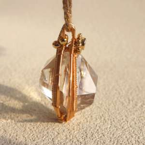 Натуральный прозрачный кристалл кварца Геркимера, кулон-подвеска из 14-каратного золота, очищающий от негативной энергии, для чакр - Product Image 4