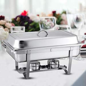 DB 4.5L Dual <b>Tray</b> Stainless Steel Chafing <b>Food</b> <b>Warmer</b> <b>for</b> Catering & Party Tableware Elegant Table Decorations - Product Image 3