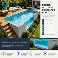 Piscine à débordement chauffée en acrylique et fibre de verre, spa hors sol avec jets pour jardin, hôtel, villa, complexe hôtelier